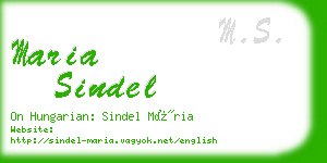 maria sindel business card